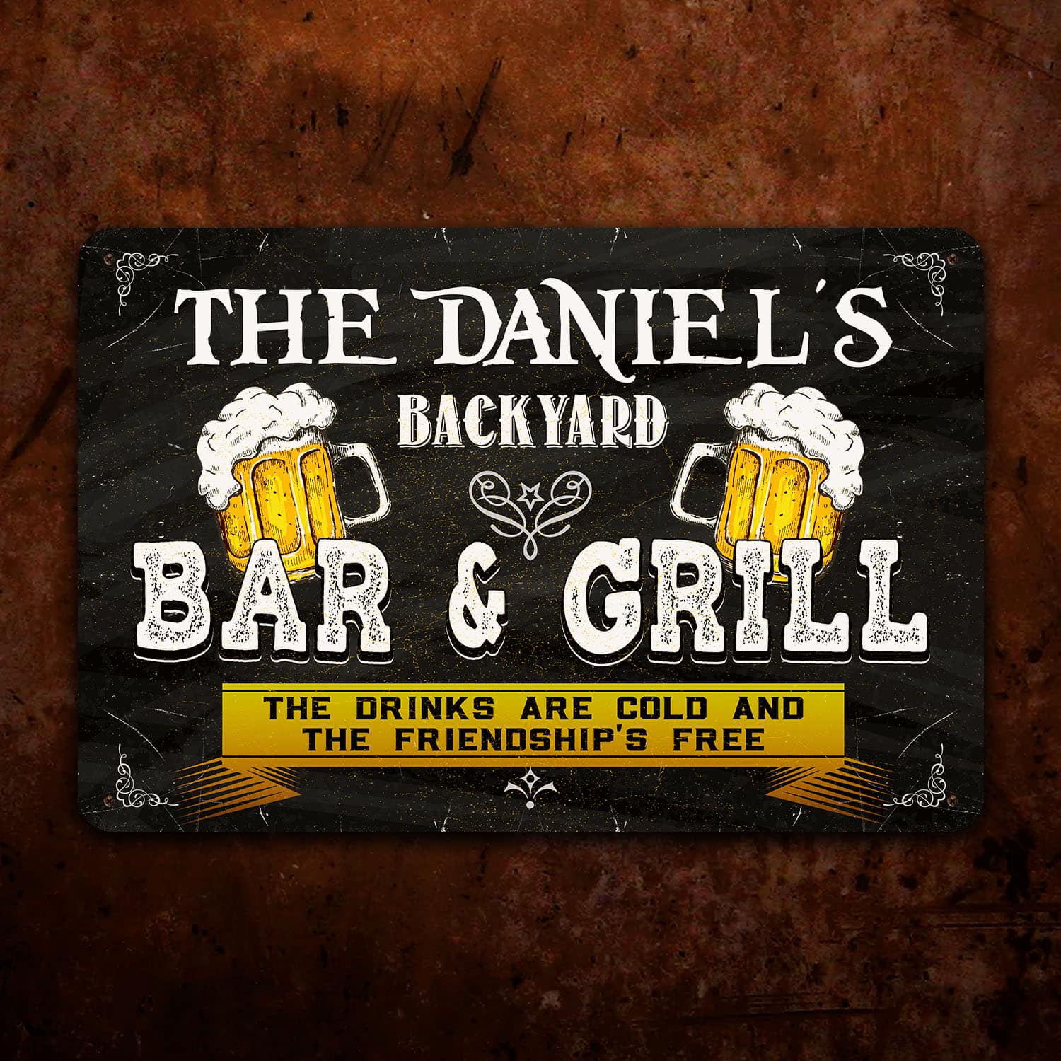 Sample Design Metal Sign Mockup 14