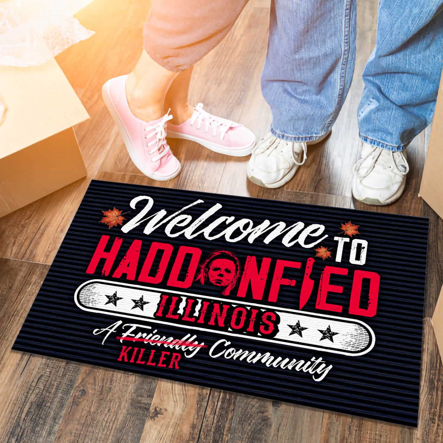 1TM. Welcome Haddonfield Michael Doormat (4) Doormat mockup 6