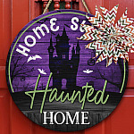 6O. Haunted Home (4) Door Sign Mockup 10