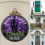 6O. Haunted Home (4) Door Sign Mockup 12