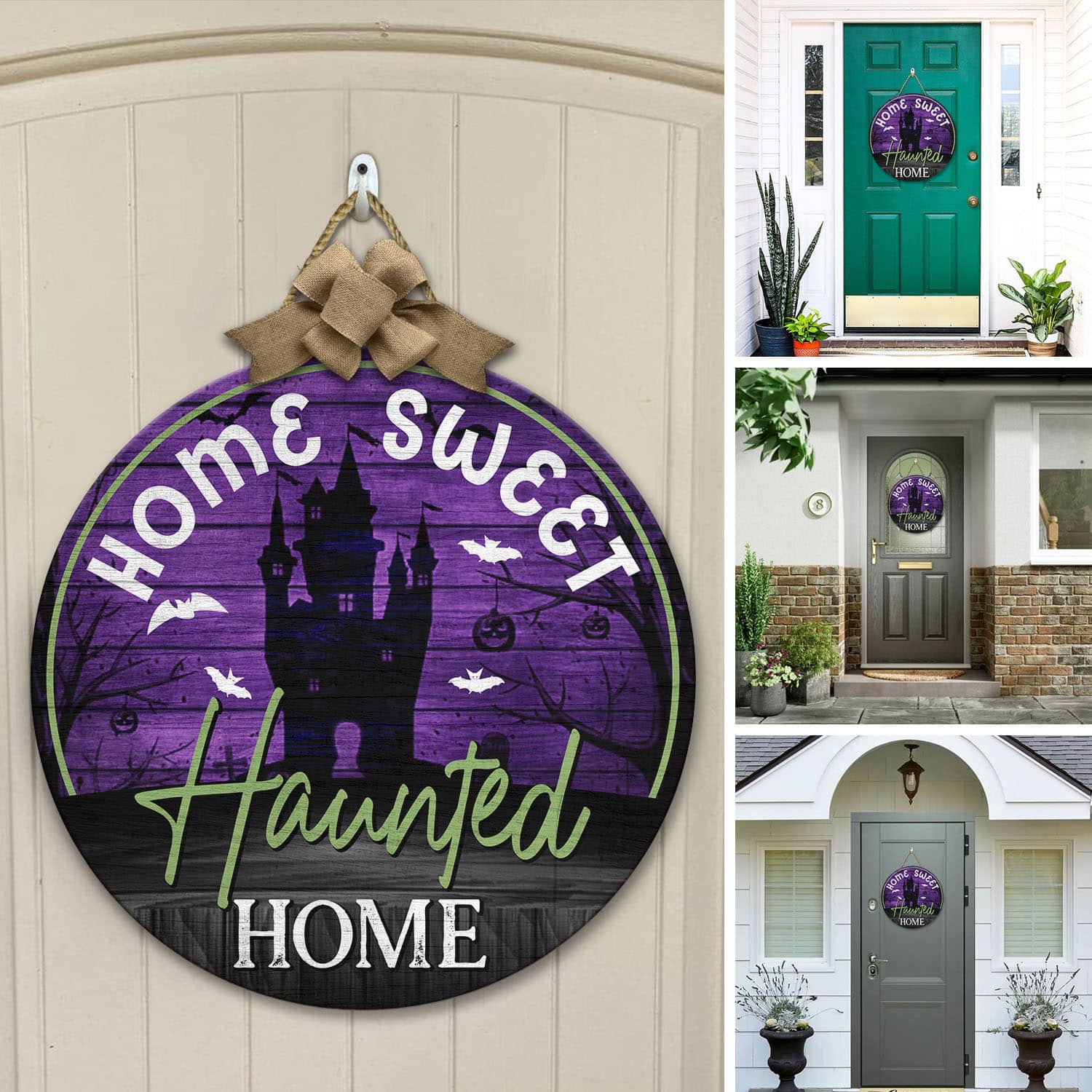 6O. Haunted Home (4) Door Sign Mockup 12