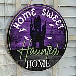 6O. Haunted Home (4) Door Sign Mockup 14