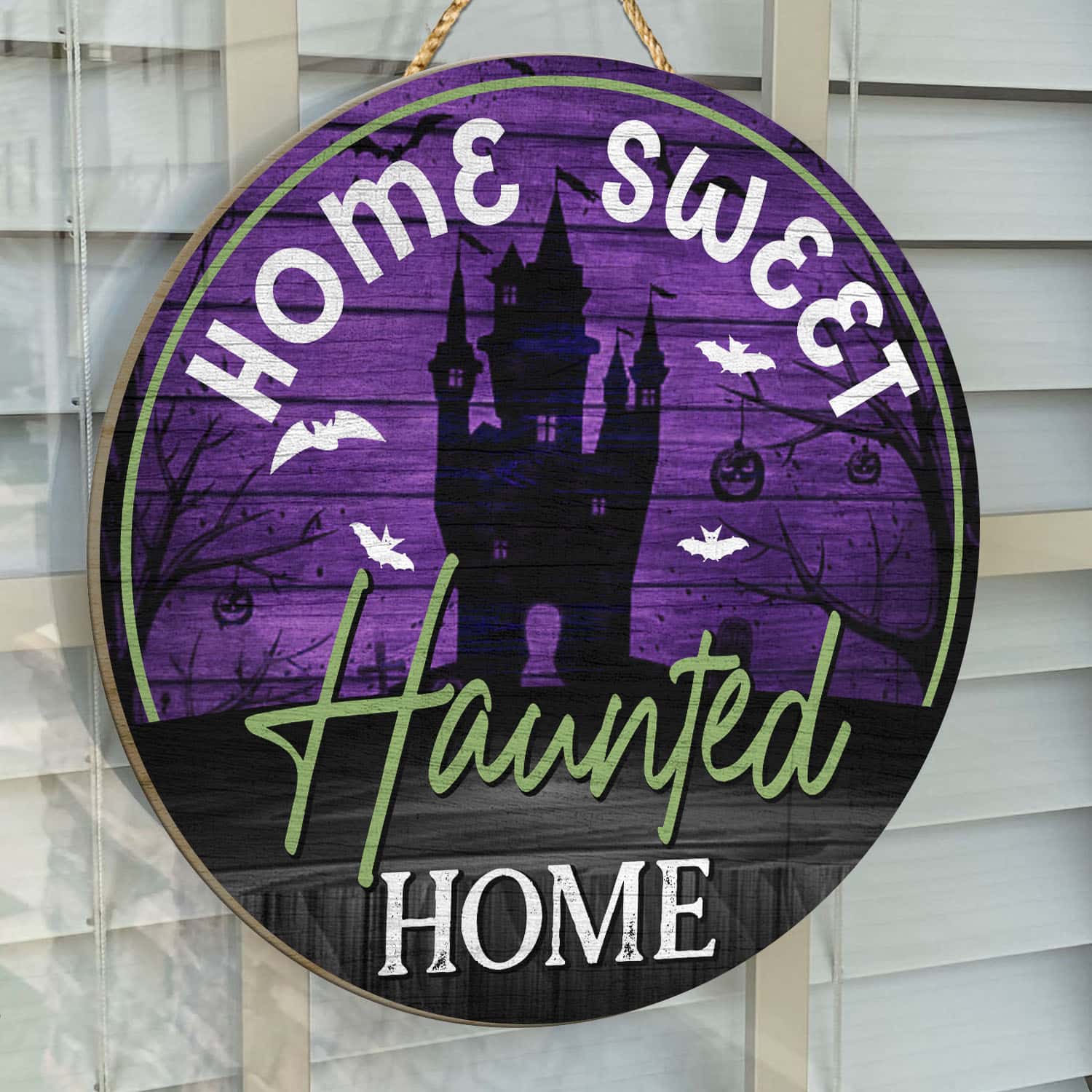 6O. Haunted Home (4) Door Sign Mockup 14