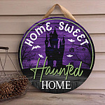 6O. Haunted Home (4) Door Sign Mockup 4