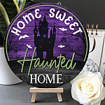 6O. Haunted Home (4) Door Sign Mockup 5