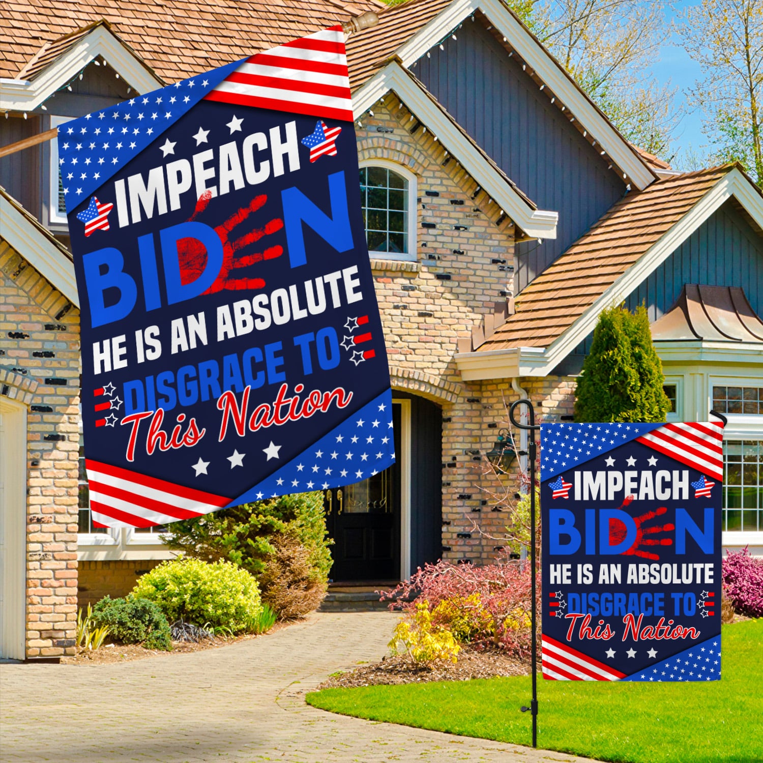 3NH. Disgrace To Nation Garden & House Mockup 3