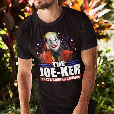Alternative view of Biden The Joe-Ker That's Ruining America T-Shirt - Funny Joe Biden Clown V-Neck Tee