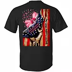 17 HG. Breast Cancer American Flag back tee, Black, Unisex T-Shirt