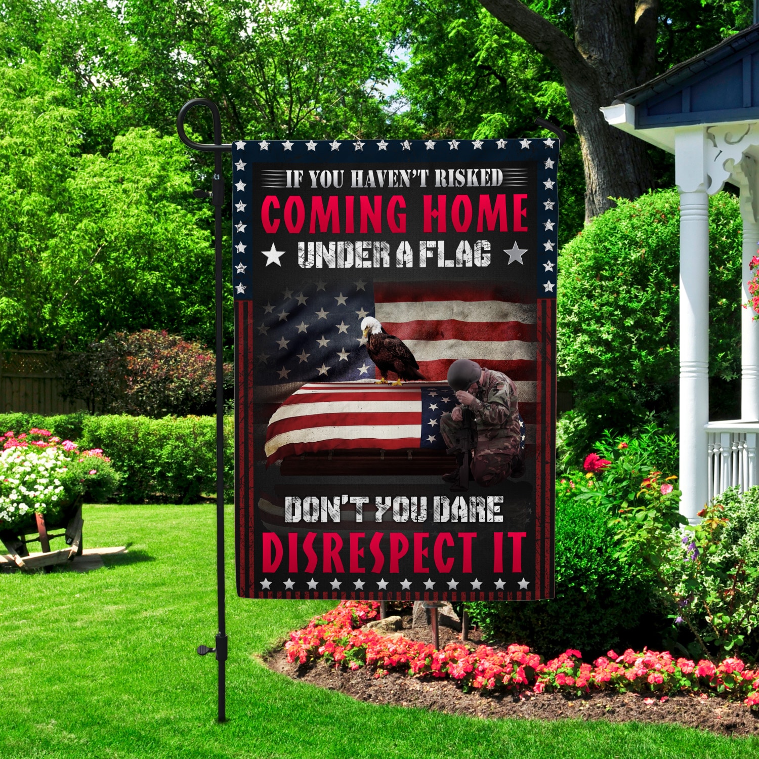 1NH. Risked Coming Home Garden Flag Mockup 2