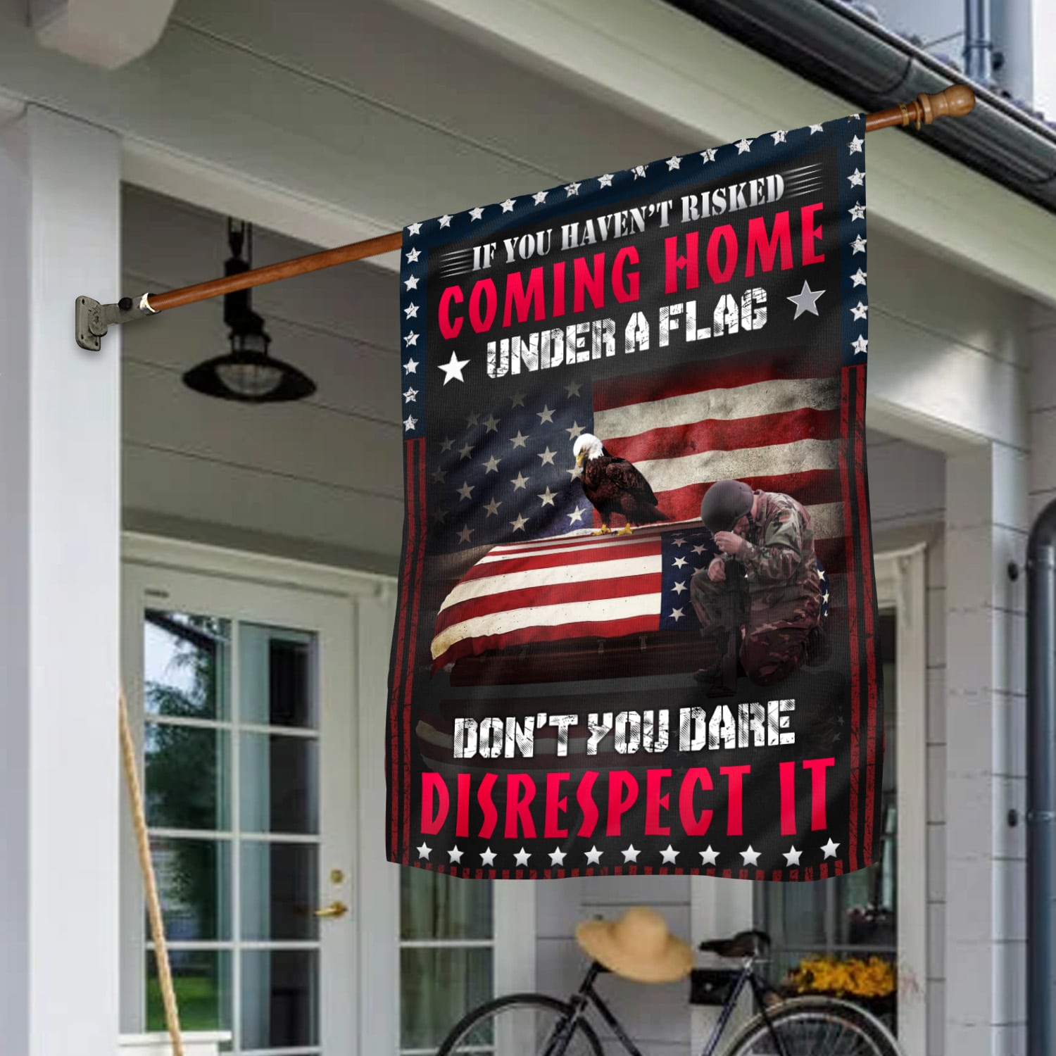 1NH. Risked Coming Home House Flag Mockup 1