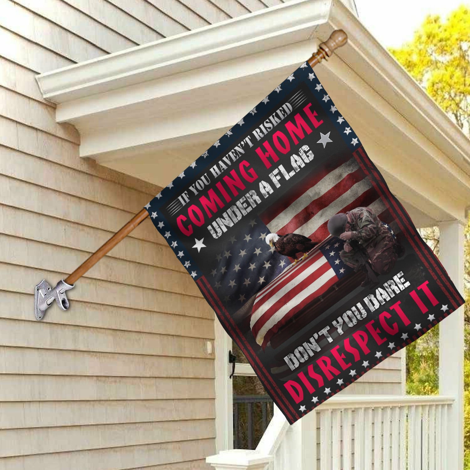 1NH. Risked Coming Home House Flag Mockup 2