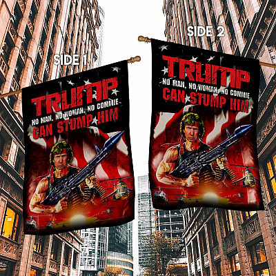 Alternative view of Donald Trump Ram-bo 2024 Decorative Garden Flag - Indoor Outdoor Flag - House Flag