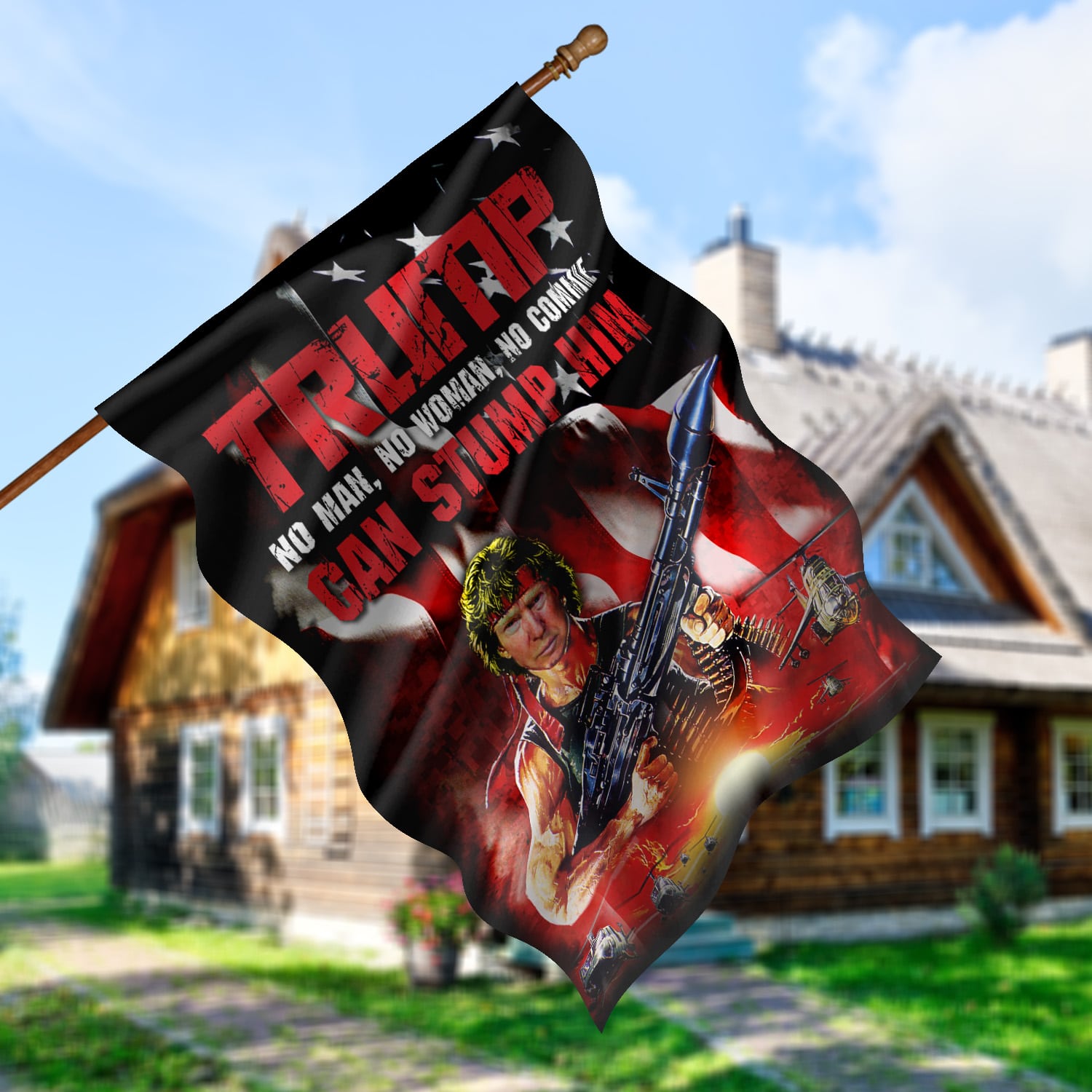 4NH. Trump No Man 30x40 House Flag Mockup 5