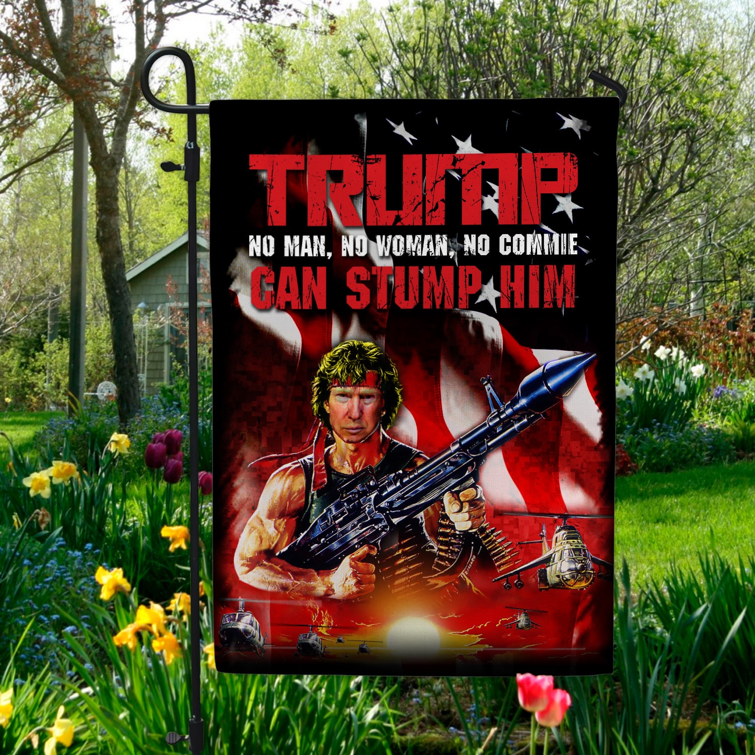 4NH. Trump No Man 30x40 Garden Flag Mockup 5