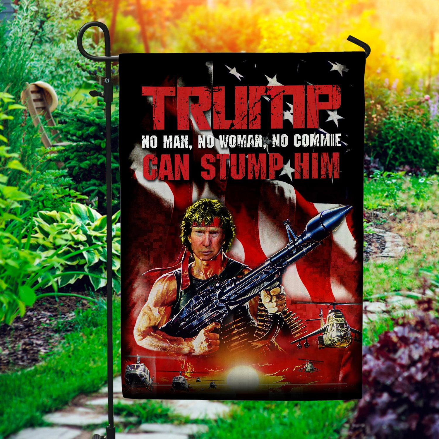 4NH. Trump No Man 30x40 Garden Flag Mockup 1