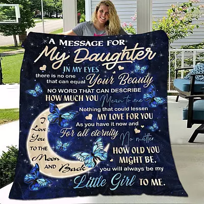 To My Daughter You Always Be My Little Girl Fleece Blanket - To My Daughter Sherpa Blanket