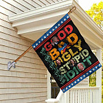 1VT. UU TIEN The Good The Bad And The Idiot flag House Flag Mockup 2