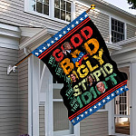 1VT. UU TIEN The Good The Bad And The Idiot flag House Flag Mockup 6