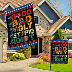 1VT. UU TIEN The Good The Bad And The Idiot flag Garden & House Mockup 3