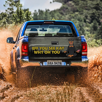 Alternative view of Eff You See Kay Why Oh You Funny Yoga Rottweiler Truck Tailgate Decal Sticker Wrap - Vinyl Graphic Decal Bumper Sticker