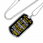 Personalized Name To My Son From Mom Be Brave But Stay Safe Keep Going And Have Faith Dog Tag Pendant Necklace