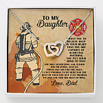 Firefighter Dad To My Daughter I Want You To Believe Deep In Your Heart Interlocking Hearts Pendant Necklace - Interlocking Hearts Necklace