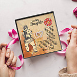 Firefighter Dad To My Daughter I Want You To Believe Deep In Your Heart Interlocking Hearts Pendant Necklace