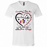 10VT. Everyday I Miss You, White, V-Neck T-Shirt