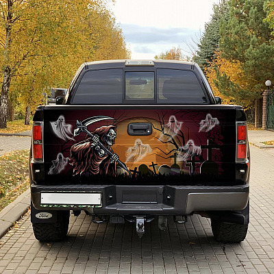 Alternative view of Grim Reaper Souls Halloween Truck Tailgate Decal Sticker Wrap - Vinyl Graphic Decal Bumper Sticker