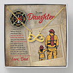 Firefighter To My Daughter I Want You To Believe Deep In Your Heart Infinity Heart Pendant Necklace - Infinity Heart Necklace (18K Yellow Gold)