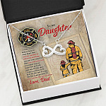 Firefighter To My Daughter I Want You To Believe Deep In Your Heart Infinity Heart Pendant Necklace