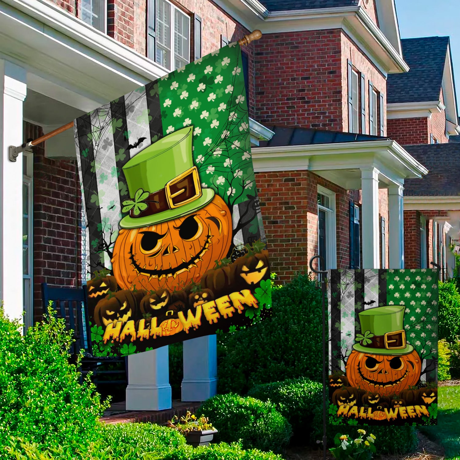 3KT. Irish Halloween American Flag-30x40-Side 1 Garden & House Mockup 2