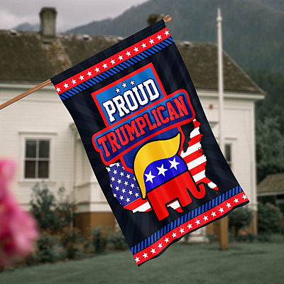 Proud Trumplican Republican Trump Support Decorative Flag - Don't Blame Me I Voted For Trump President 2024 Garden House Flag