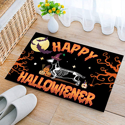 Alternative view of Happy Halloweiner Dachshund Dog Halloween Pet Owner Decorative Entrance Doormat Gift - Halloween Wiener Dog Happy Halloweiner Doormat