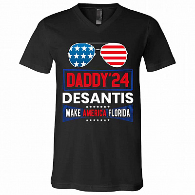 42 HG. Daddy Desantis (5), Black, V-Neck T-Shirt