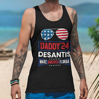 Alternative view of Daddy Desantis 2024 Make America Florida Tank Top Tee - Desantis For President Racerback Tank