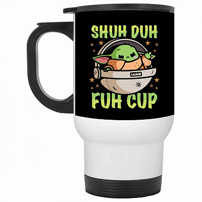 14 oz. White Travel Mug