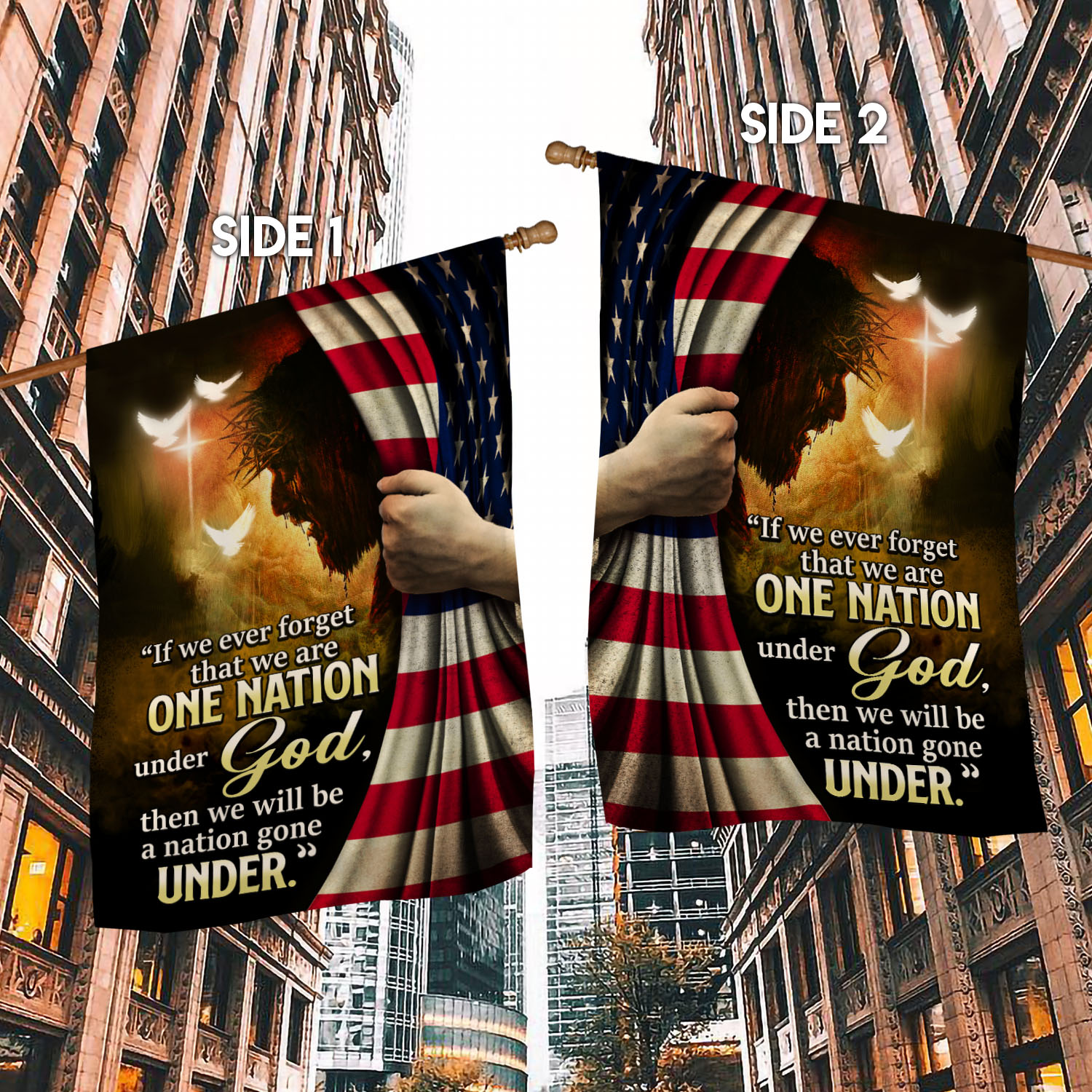 30x40 - Side 1 House Flag Mockup 2 Side-1