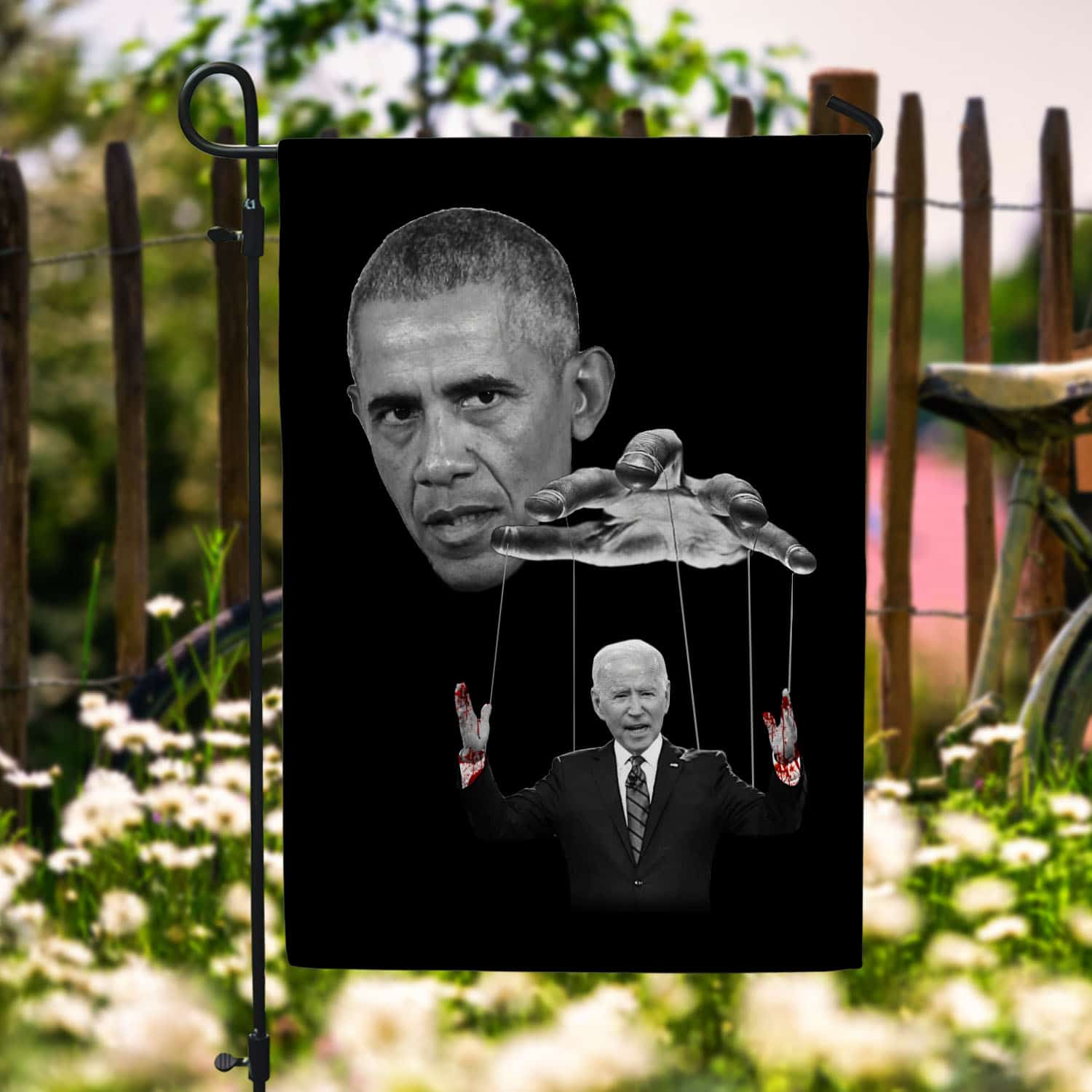 1O. Obama Biden Blood Hands-30x40 Garden Flag Mockup 6