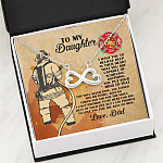 Firefighter Dad To My Daughter I Want You To Believe Deep In Your Heart Infinity Heart Pendant Necklace