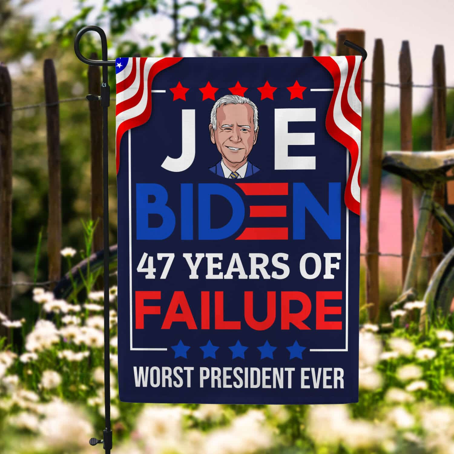 8TM. Joe Biden 47 Years-30x40 Garden Flag Mockup 6