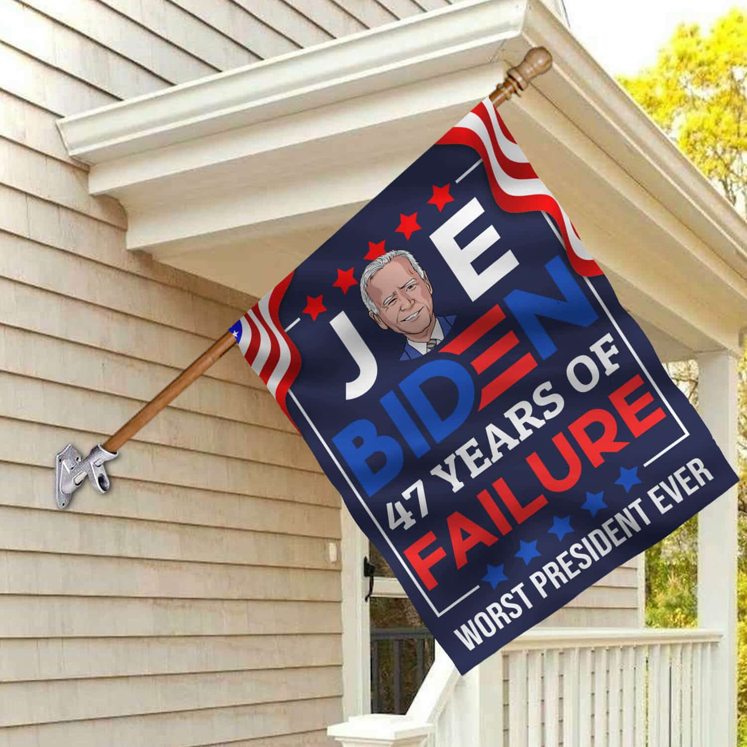 8TM. Joe Biden 47 Years-30x40 House Flag Mockup 2