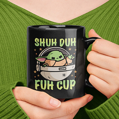 Shub Duh Fuh Cup Baby Yoda Ceramic Coffee Mug - Beer Stein - Water Bottle - Color Changing Mug