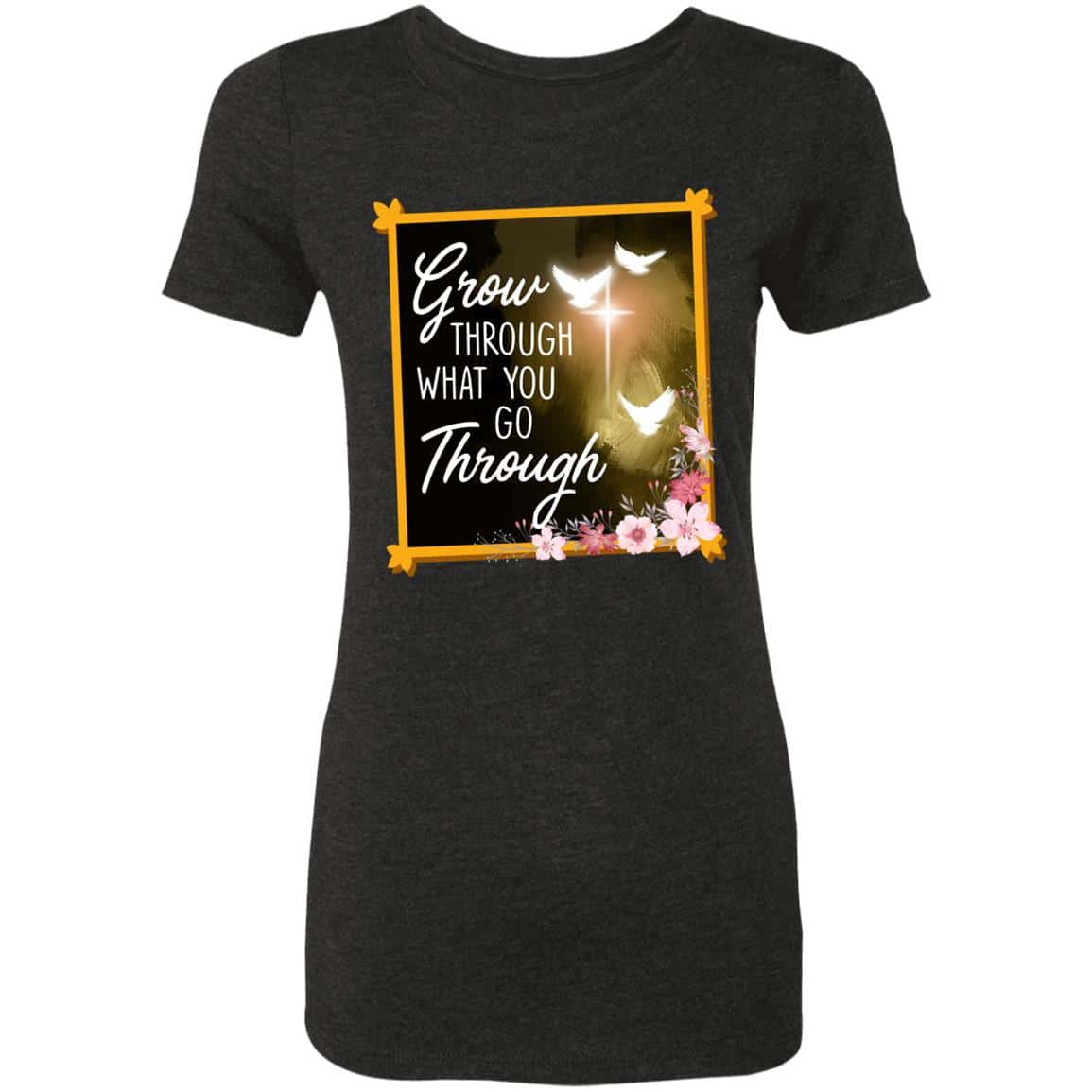 Grow Through What You Go ladies, Vintage Black, Premium Ladies T-Shirt