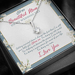 To My Beautiful Mom On My Wedding Day Thank You For Being My Mom Mother Of The Bride Alluring Beauty Necklace