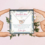 To Beautiful Mom On Wedding Day Thank You For Being My Mom Mother Bride Interlocking Hearts Pendant Necklace