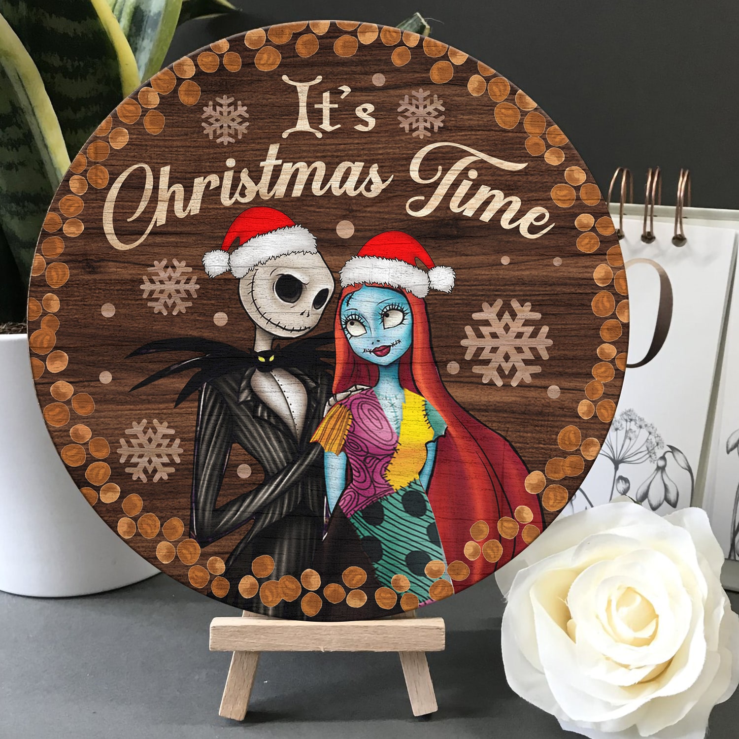 8LV. Christmas Time Jack Sally DOOR SIGN (4) Door Sign Mockup 5