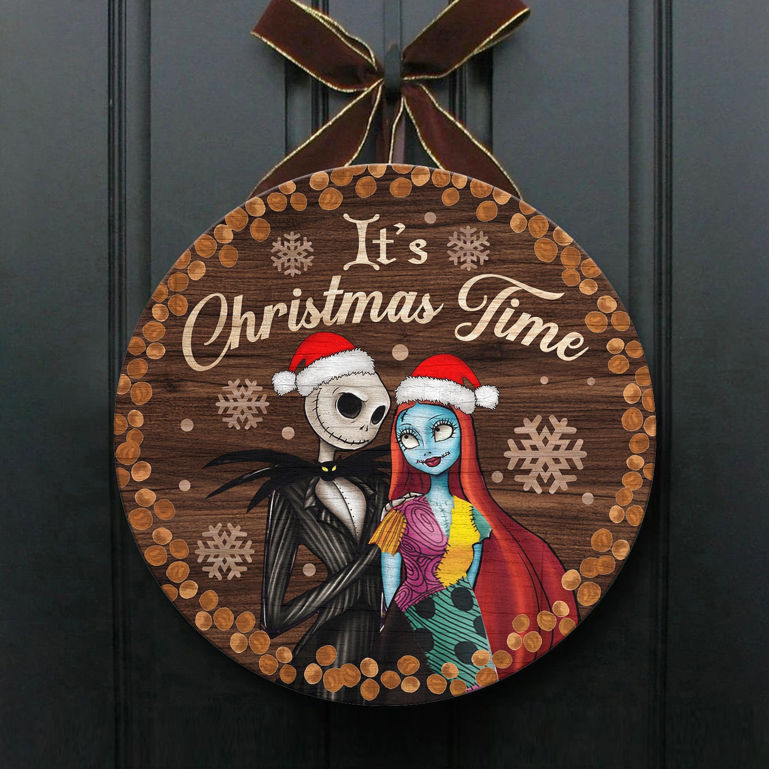 8LV. Christmas Time Jack Sally DOOR SIGN (4) Door Sign Mockup 1