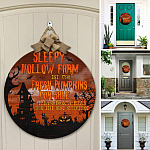 1LV. Sleepy Hollow Farm Door Sign Mockup 12