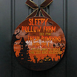 1LV. Sleepy Hollow Farm Door Sign Mockup 1